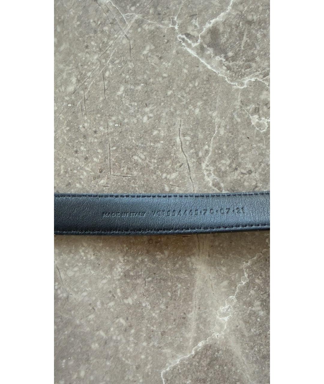 SAINT LAURENT Черный кожаный ремень, фото 3