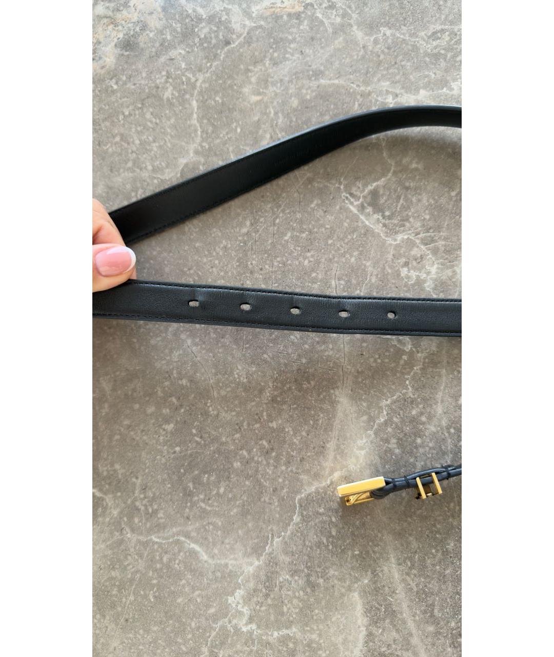 SAINT LAURENT Черный кожаный ремень, фото 6