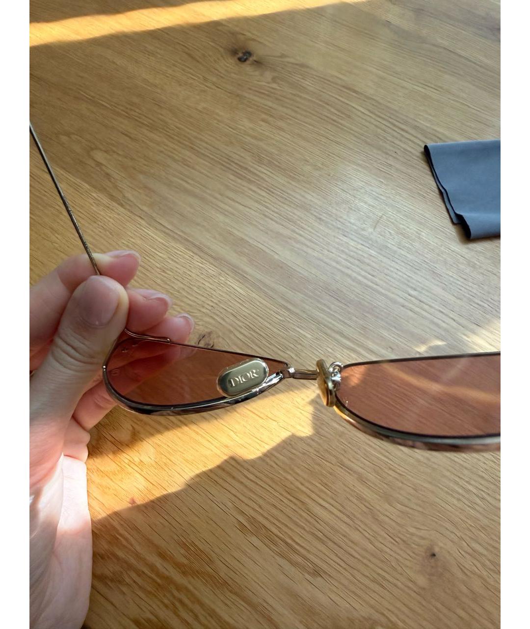 CHRISTIAN DIOR Розовые металлические солнцезащитные очки, фото 2