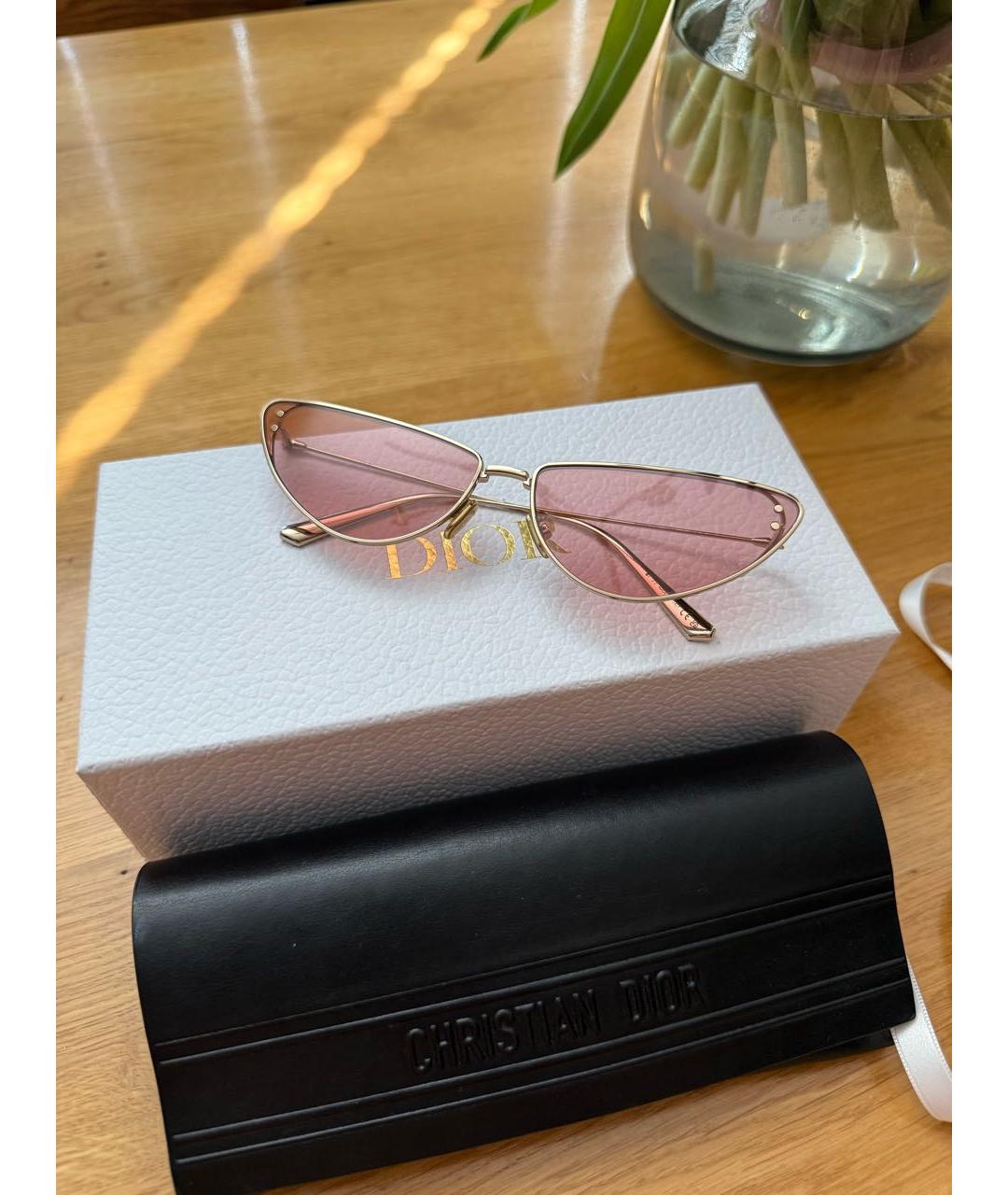 CHRISTIAN DIOR Розовые металлические солнцезащитные очки, фото 7
