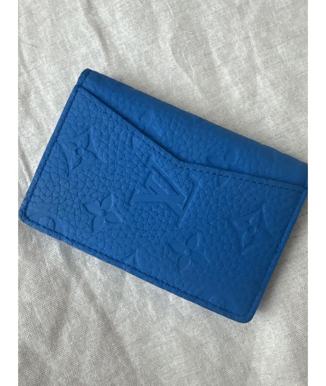 LOUIS VUITTON Синий кожаный кардхолдер, фото 3