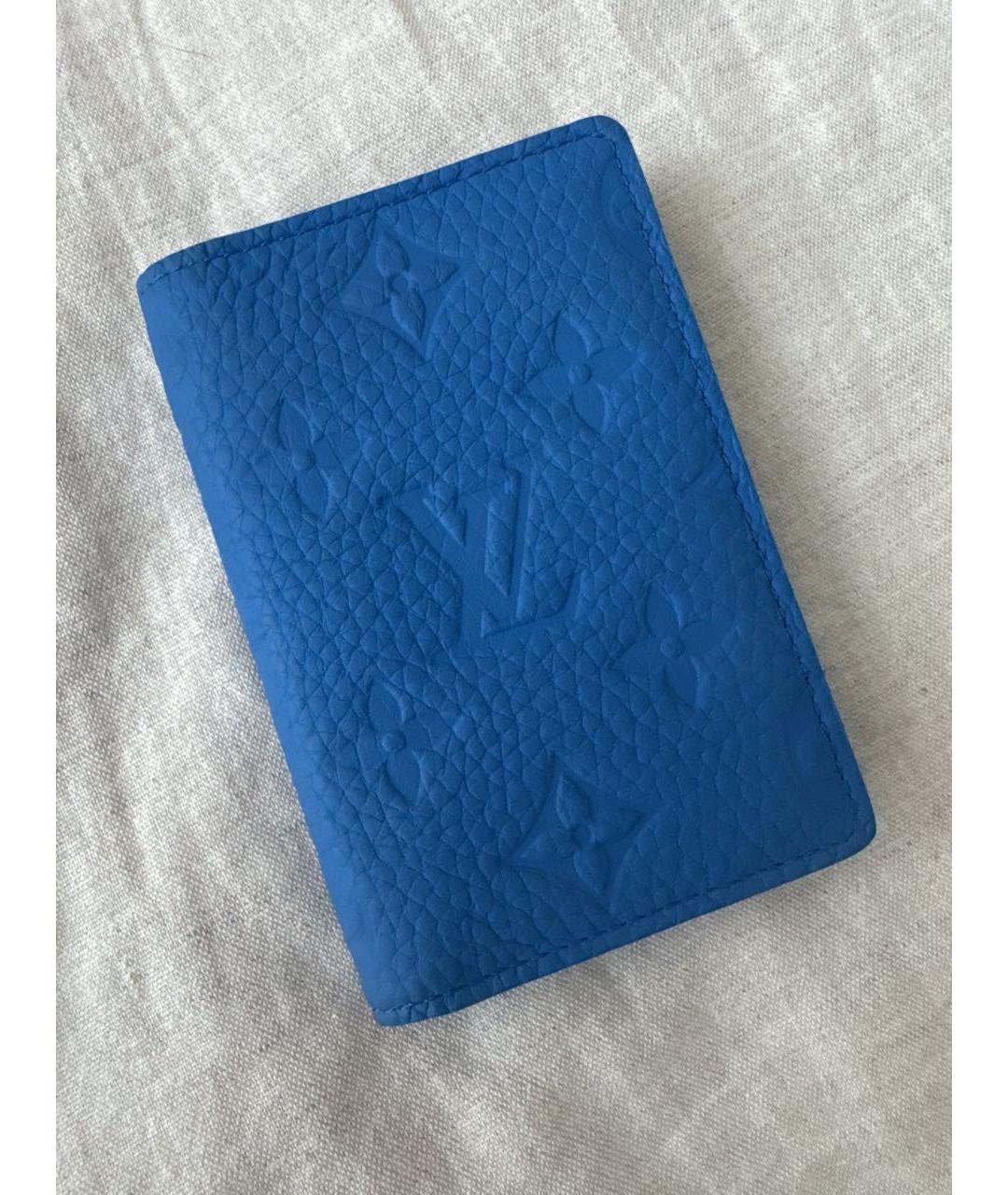 LOUIS VUITTON Синий кожаный кардхолдер, фото 9