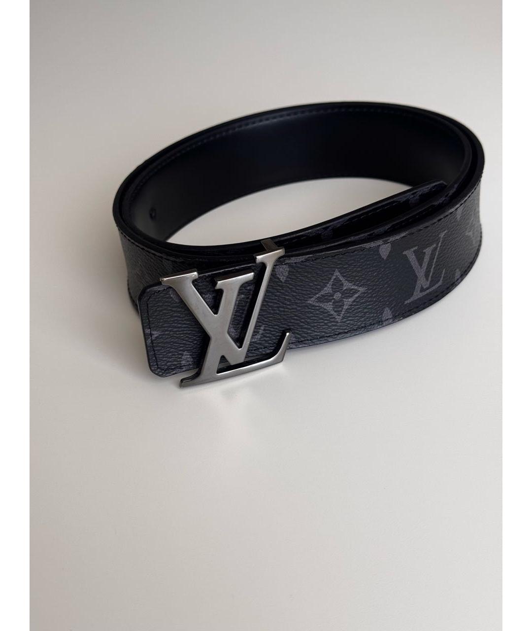 LOUIS VUITTON Черный кожаный ремень, фото 5