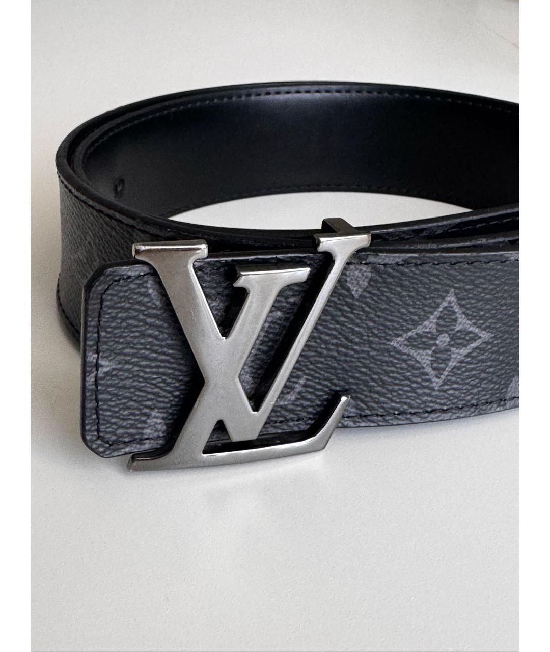 LOUIS VUITTON Черный кожаный ремень, фото 4