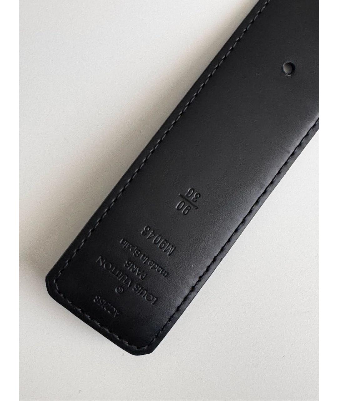 LOUIS VUITTON Черный кожаный ремень, фото 3