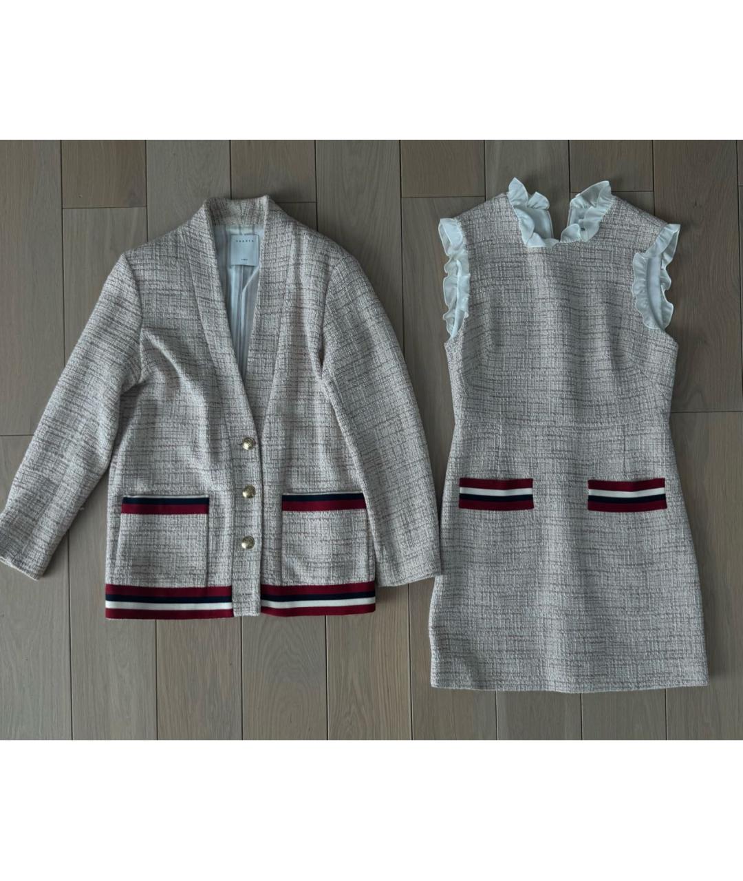 SANDRO Розовый твидовый костюм с юбками, фото 8