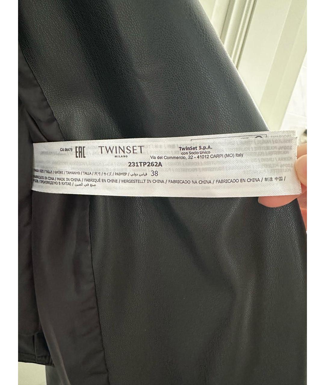 TWIN-SET Черная полиэстеровая куртка, фото 3