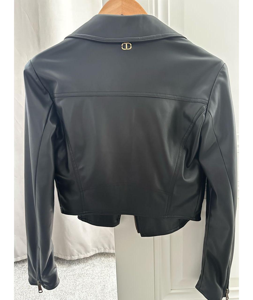 TWIN-SET Черная полиэстеровая куртка, фото 2