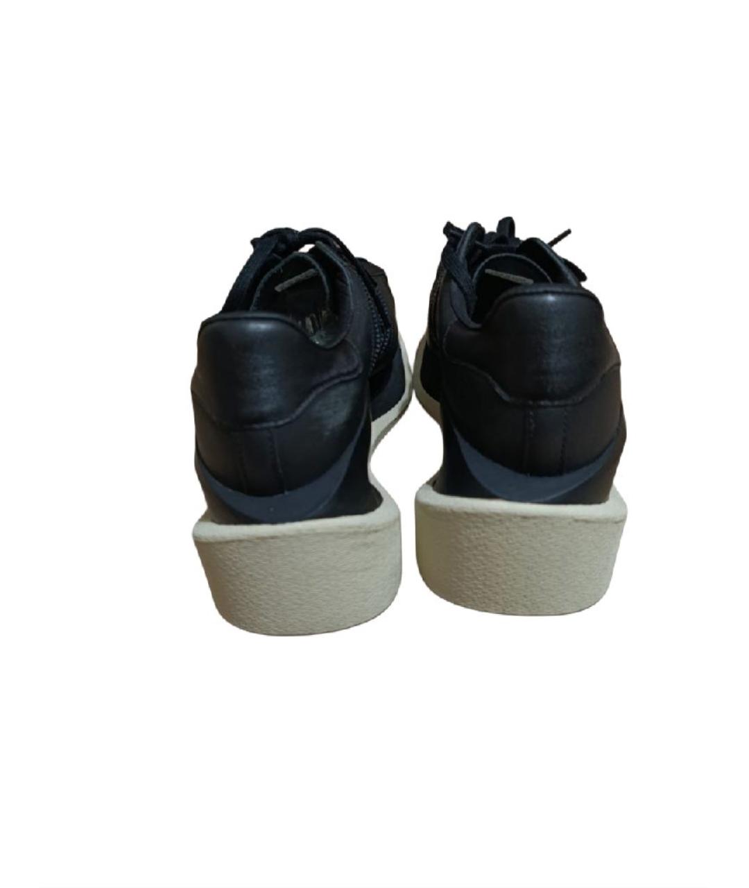 Y-3 Черные кожаные кеды, фото 4