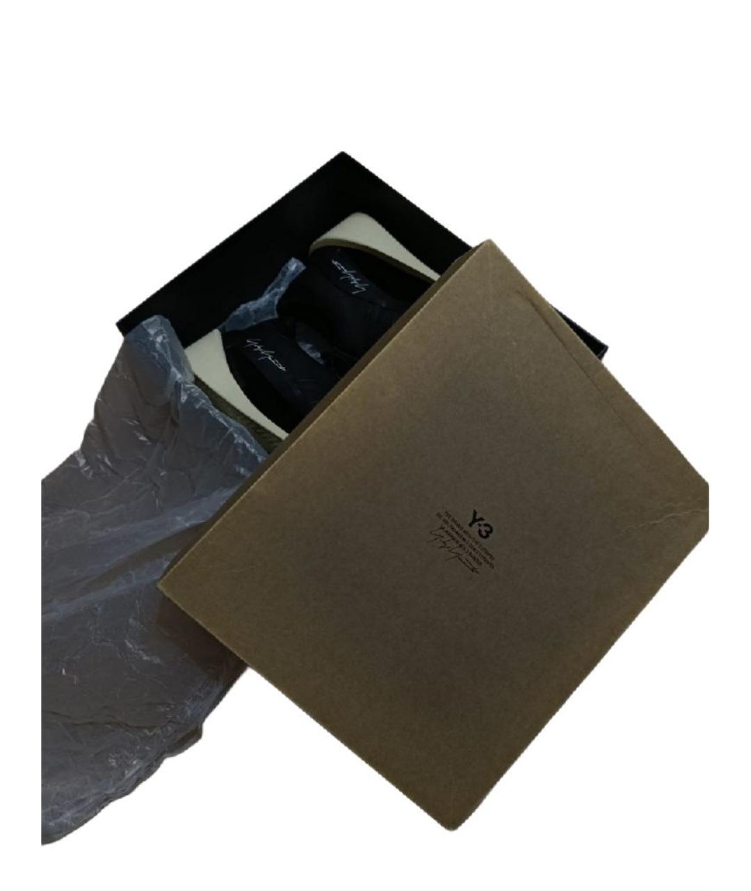 Y-3 Черные кожаные кеды, фото 6