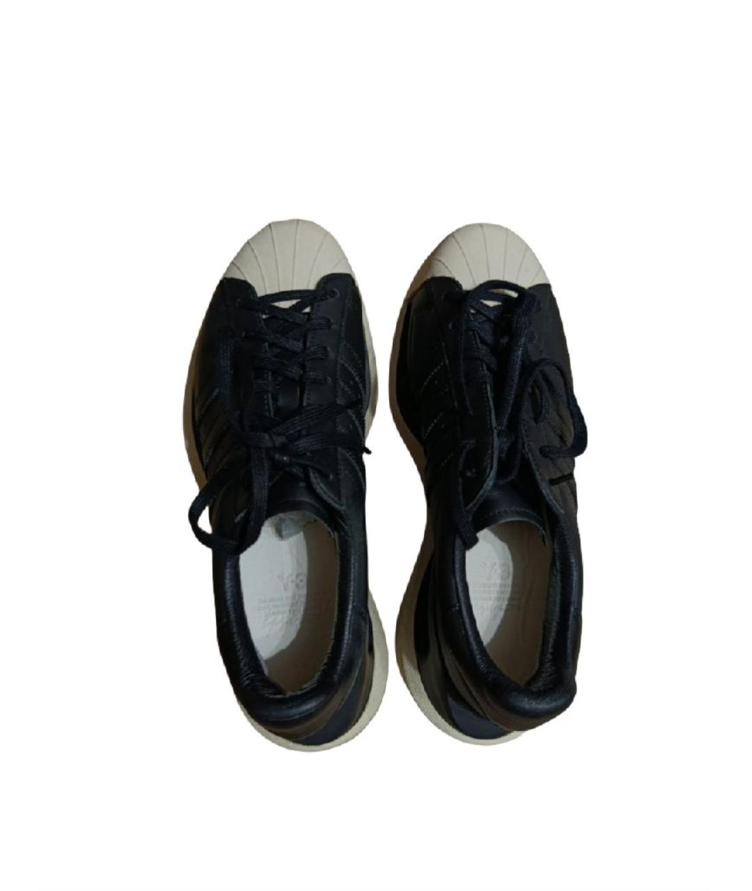 Y-3 Черные кожаные кеды, фото 3