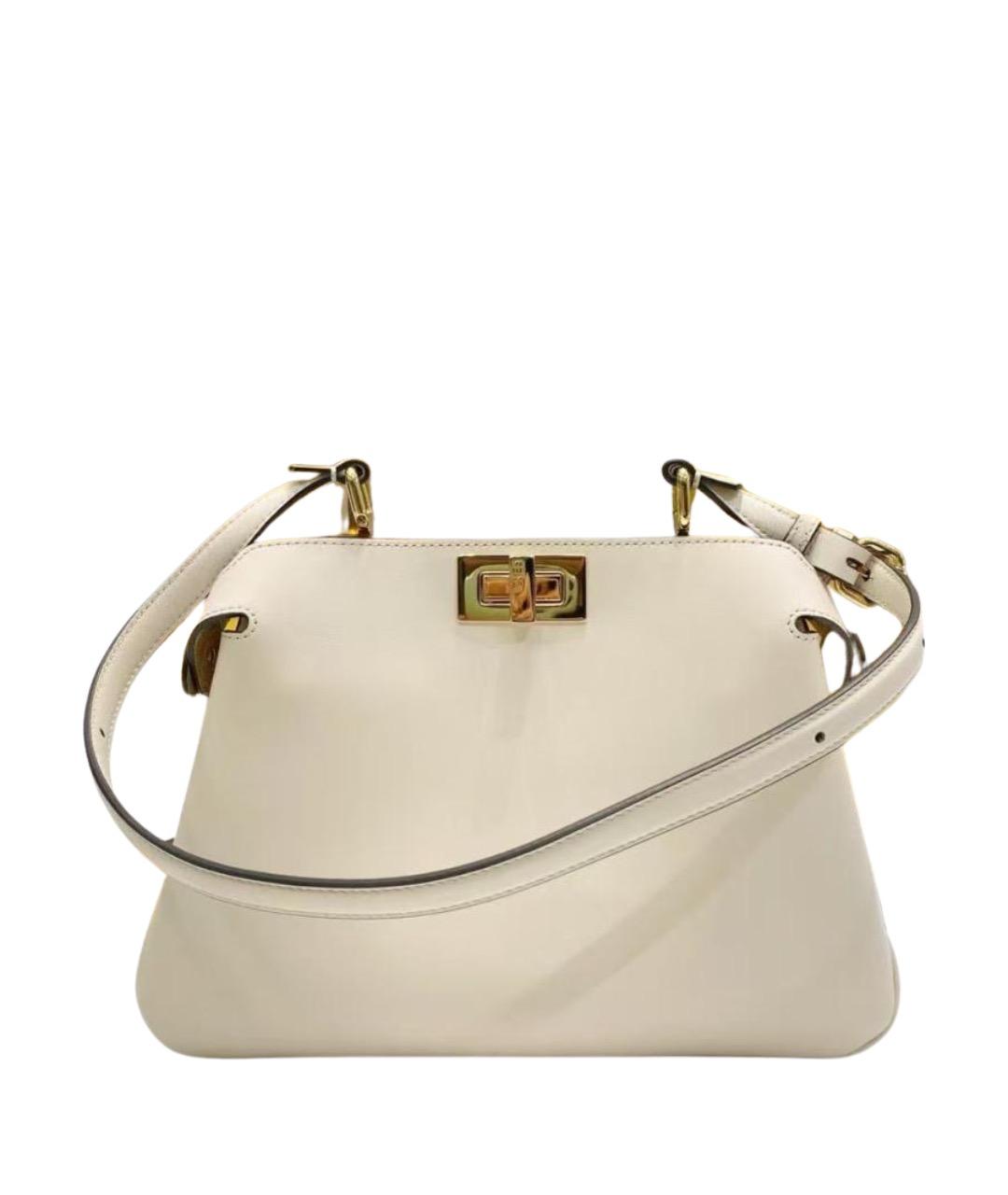 FENDI Белая кожаная сумка через плечо, фото 1