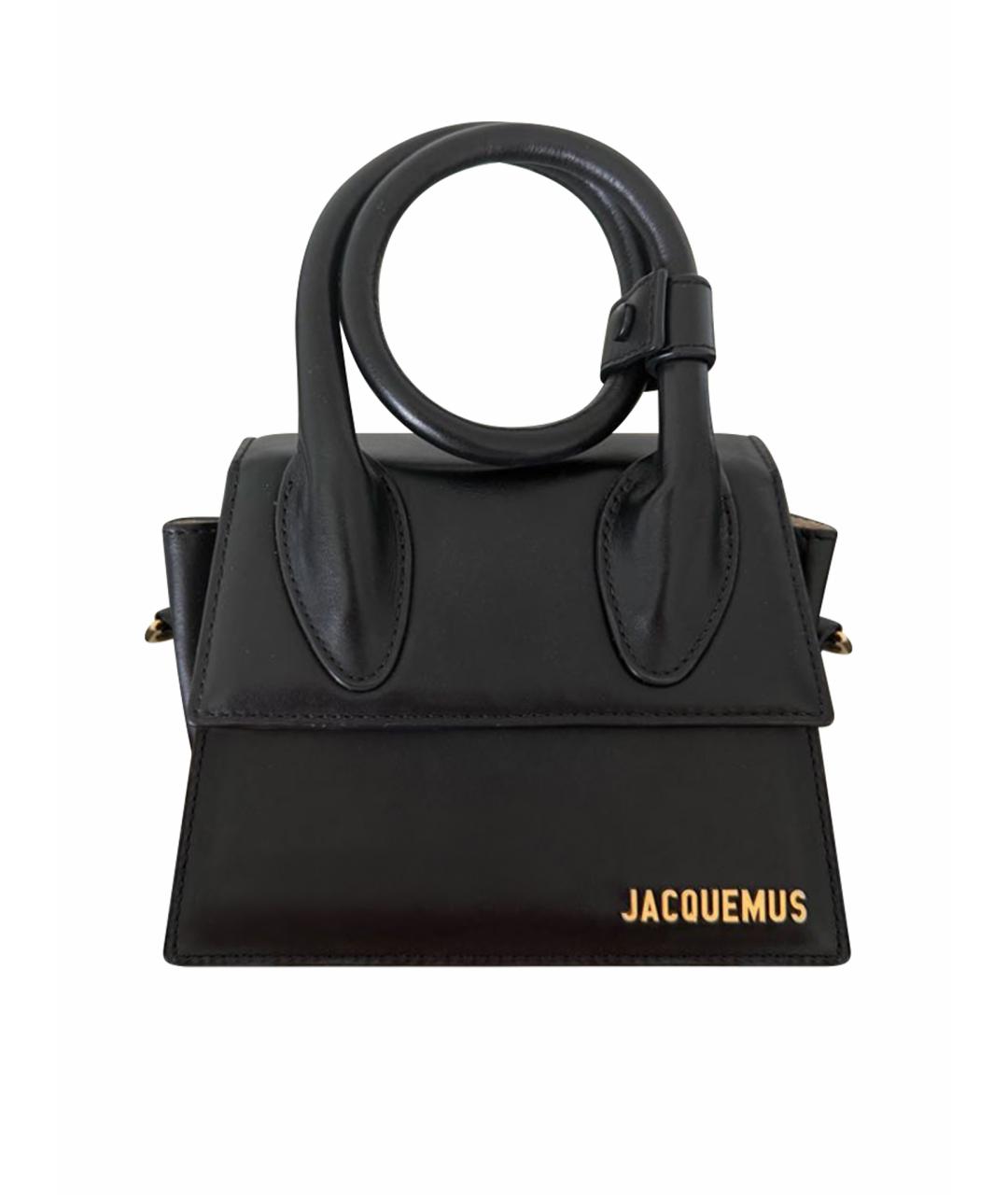 JACQUEMUS Черная кожаная сумка через плечо, фото 1