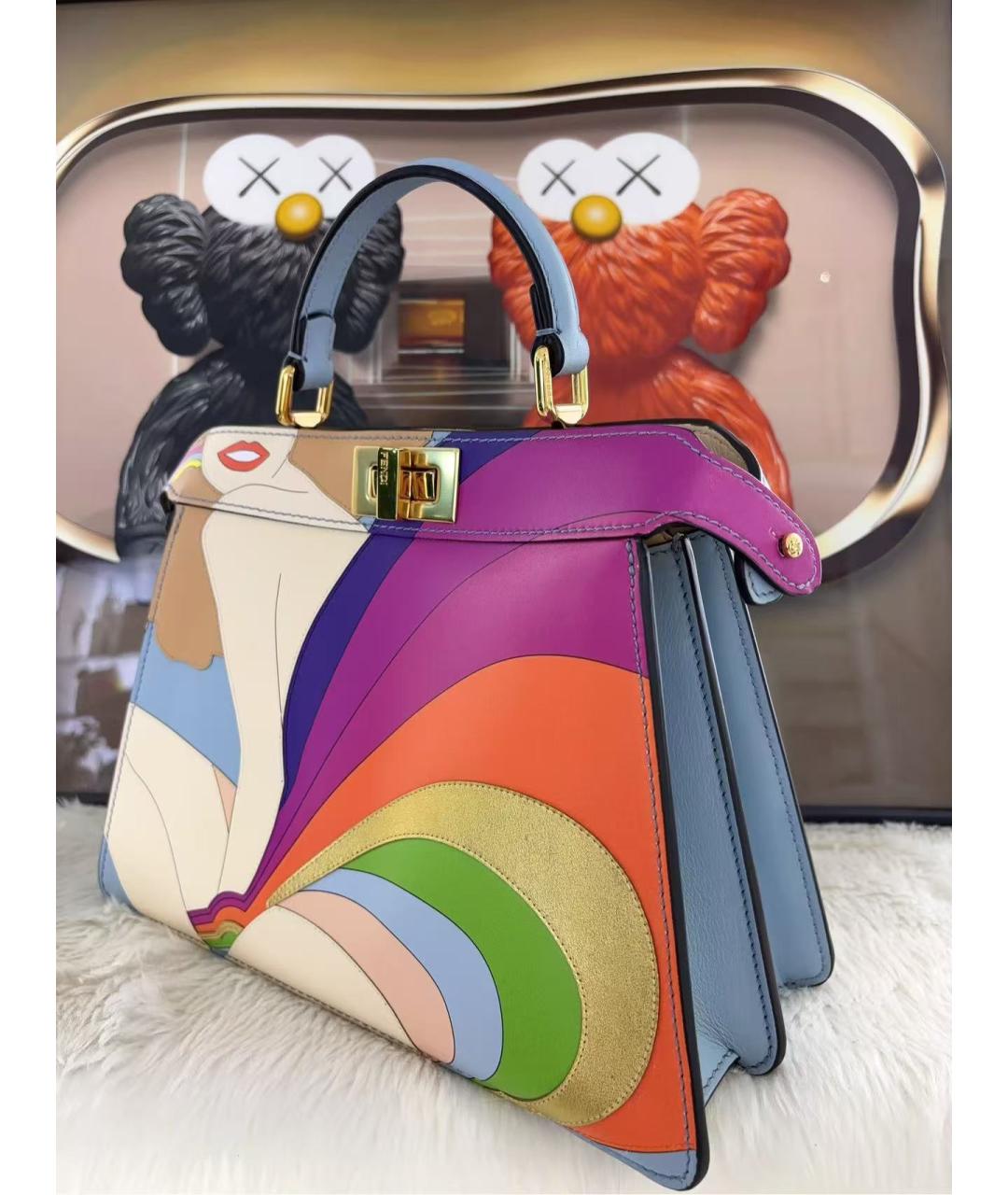 FENDI Мульти кожаная сумка с короткими ручками, фото 3