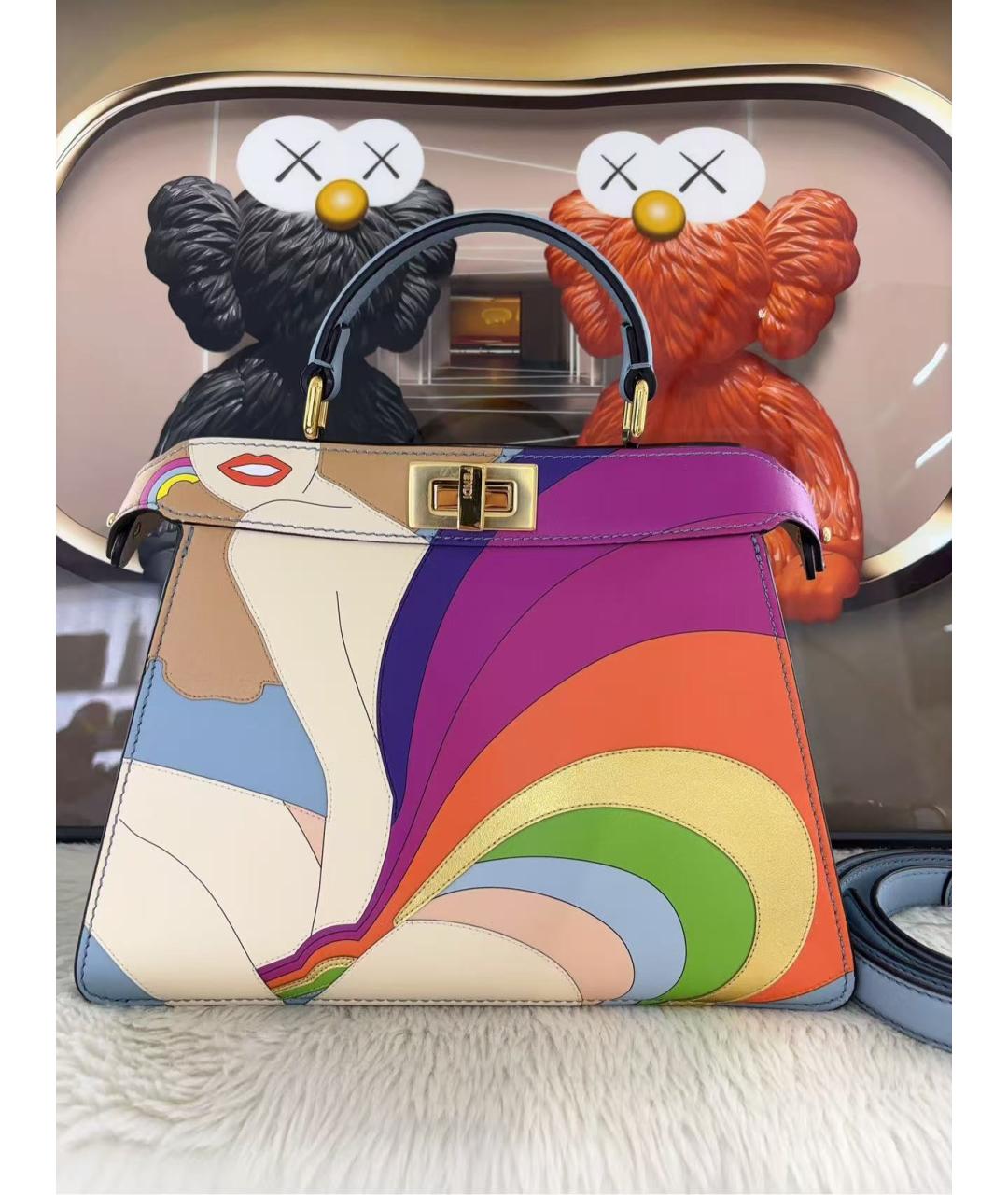 FENDI Мульти кожаная сумка с короткими ручками, фото 2