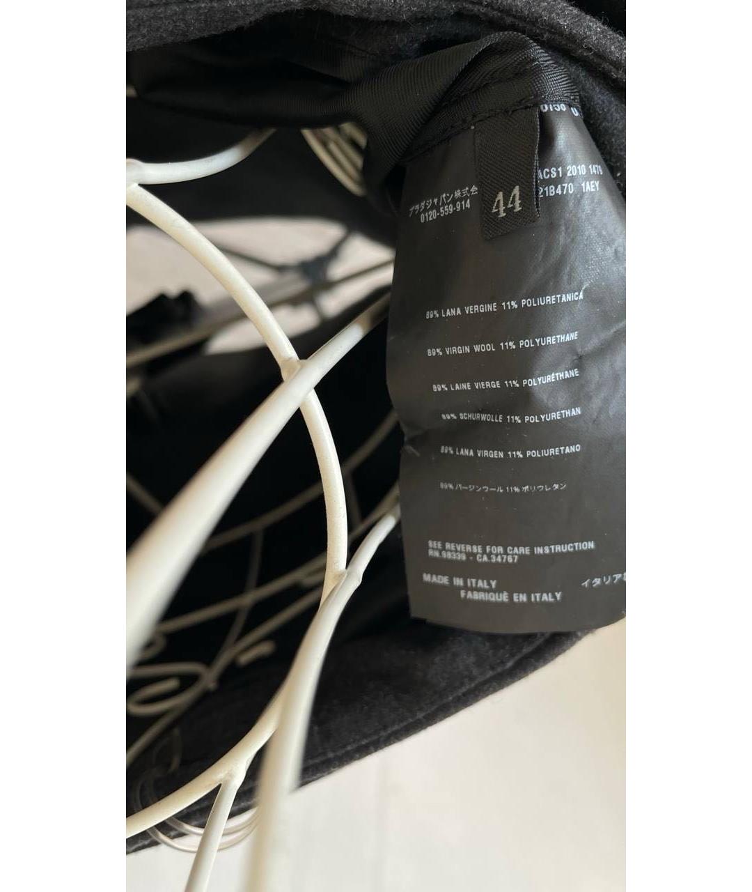PRADA Черная шерстяная юбка миди, фото 5