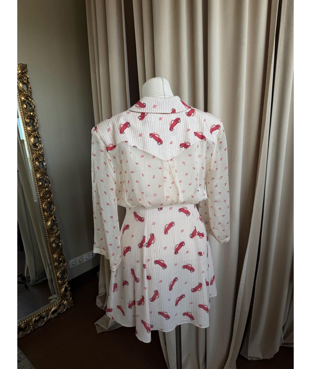 ULYANA SERGEENKO Бежевое шелковое повседневное платье, фото 2