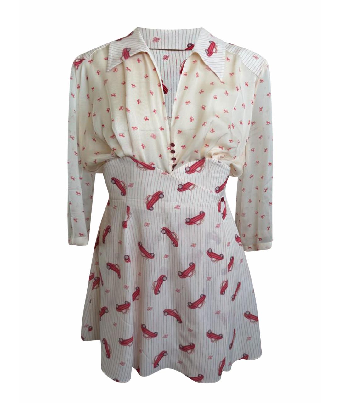 ULYANA SERGEENKO Бежевое шелковое повседневное платье, фото 1