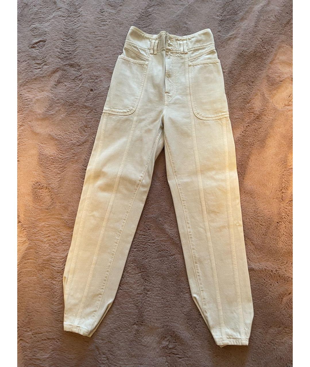 ISABEL MARANT ETOILE Бежевые хлопковые прямые джинсы, фото 7