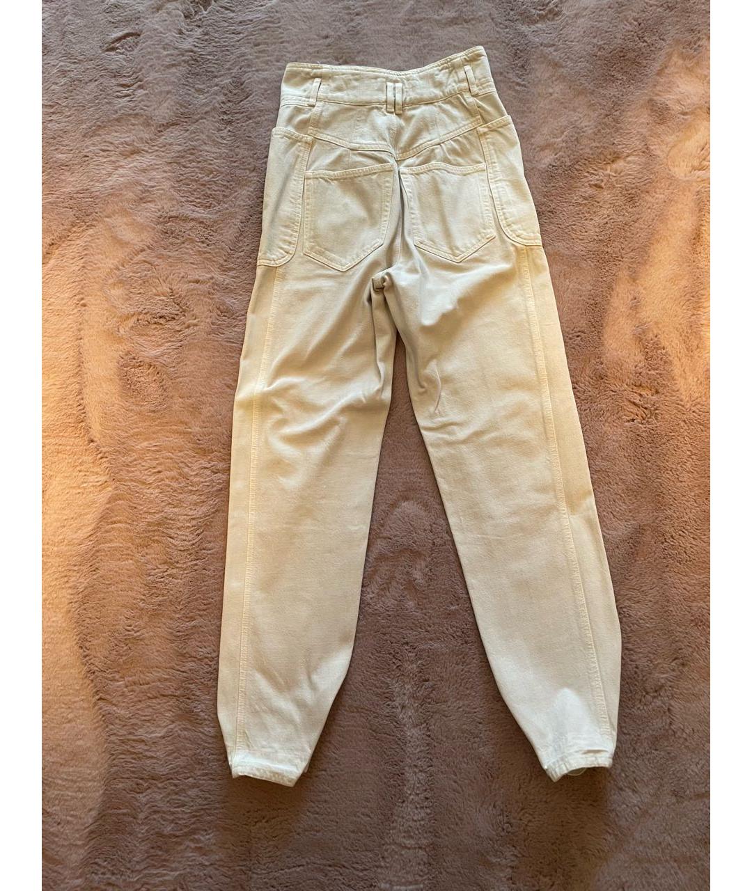 ISABEL MARANT ETOILE Бежевые хлопковые прямые джинсы, фото 2