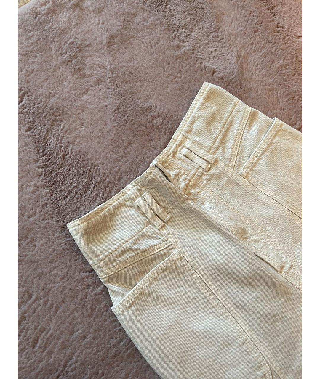 ISABEL MARANT ETOILE Бежевые хлопковые прямые джинсы, фото 4