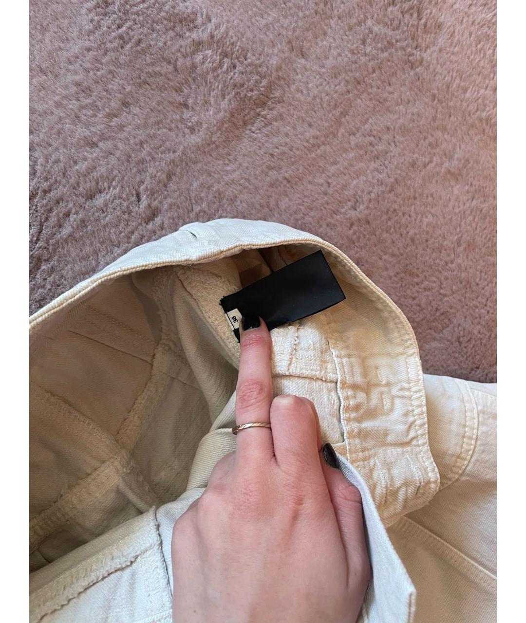 ISABEL MARANT ETOILE Бежевые хлопковые прямые джинсы, фото 5