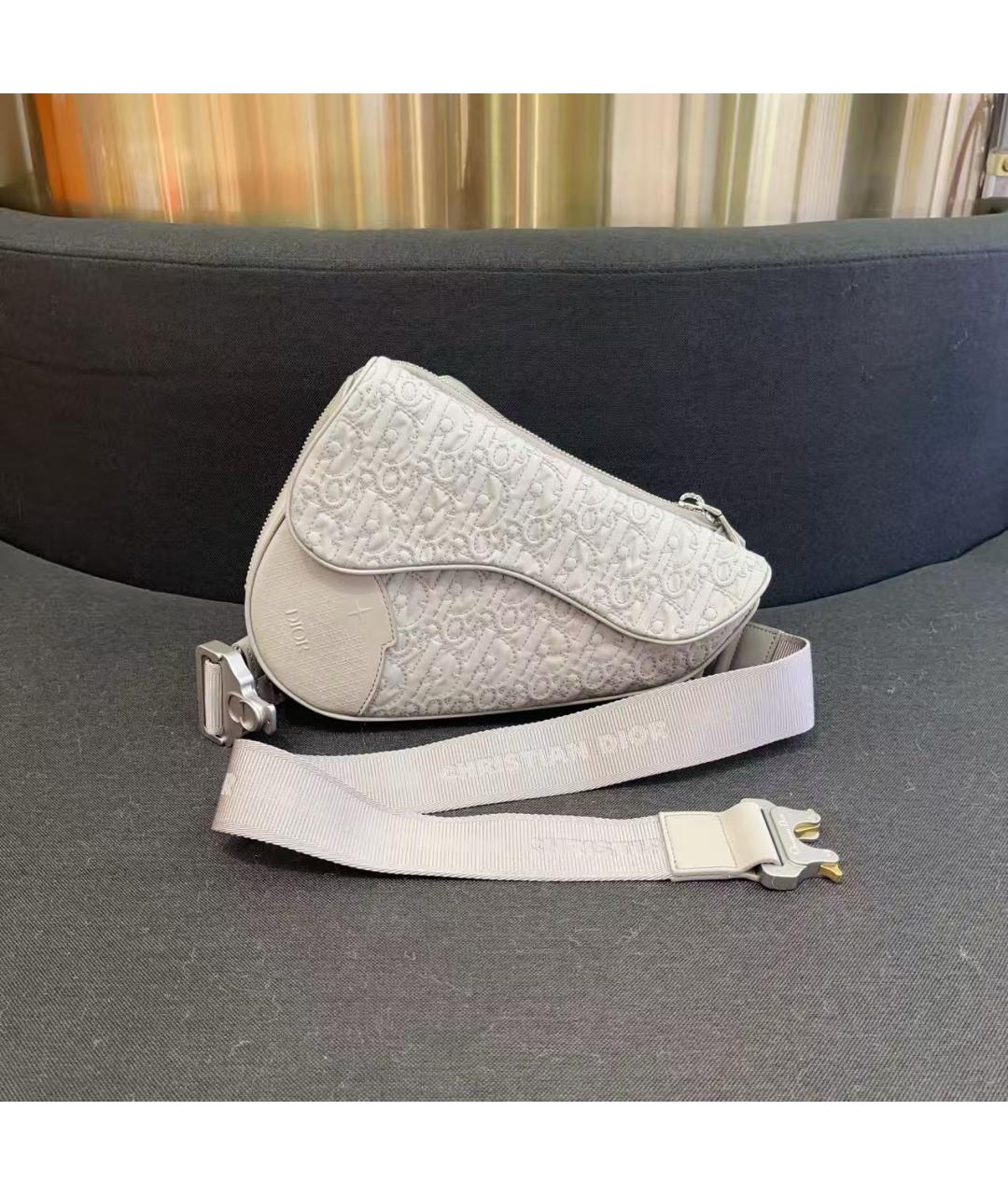 CHRISTIAN DIOR Белая кожаная сумка через плечо, фото 2