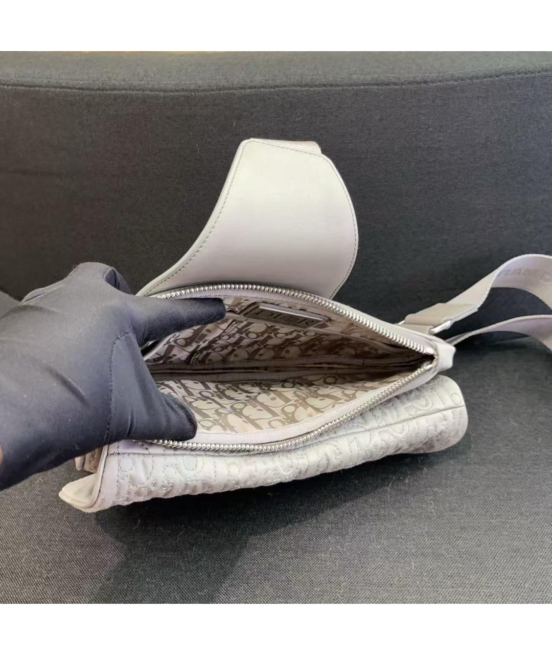 CHRISTIAN DIOR Белая кожаная сумка через плечо, фото 6