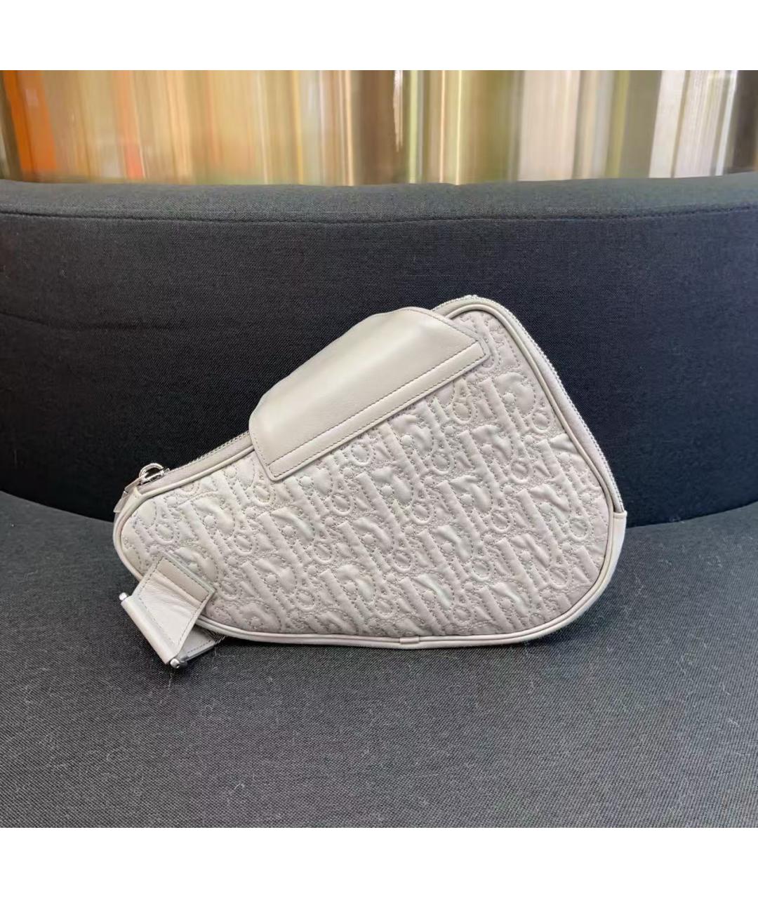 CHRISTIAN DIOR Белая кожаная сумка через плечо, фото 4