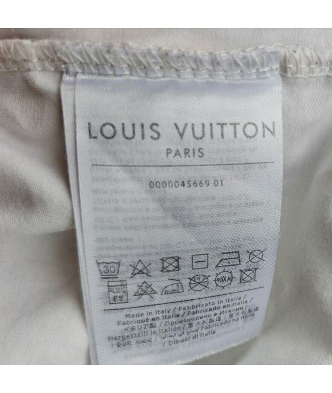 LOUIS VUITTON Белая хлопковая футболка, фото 4