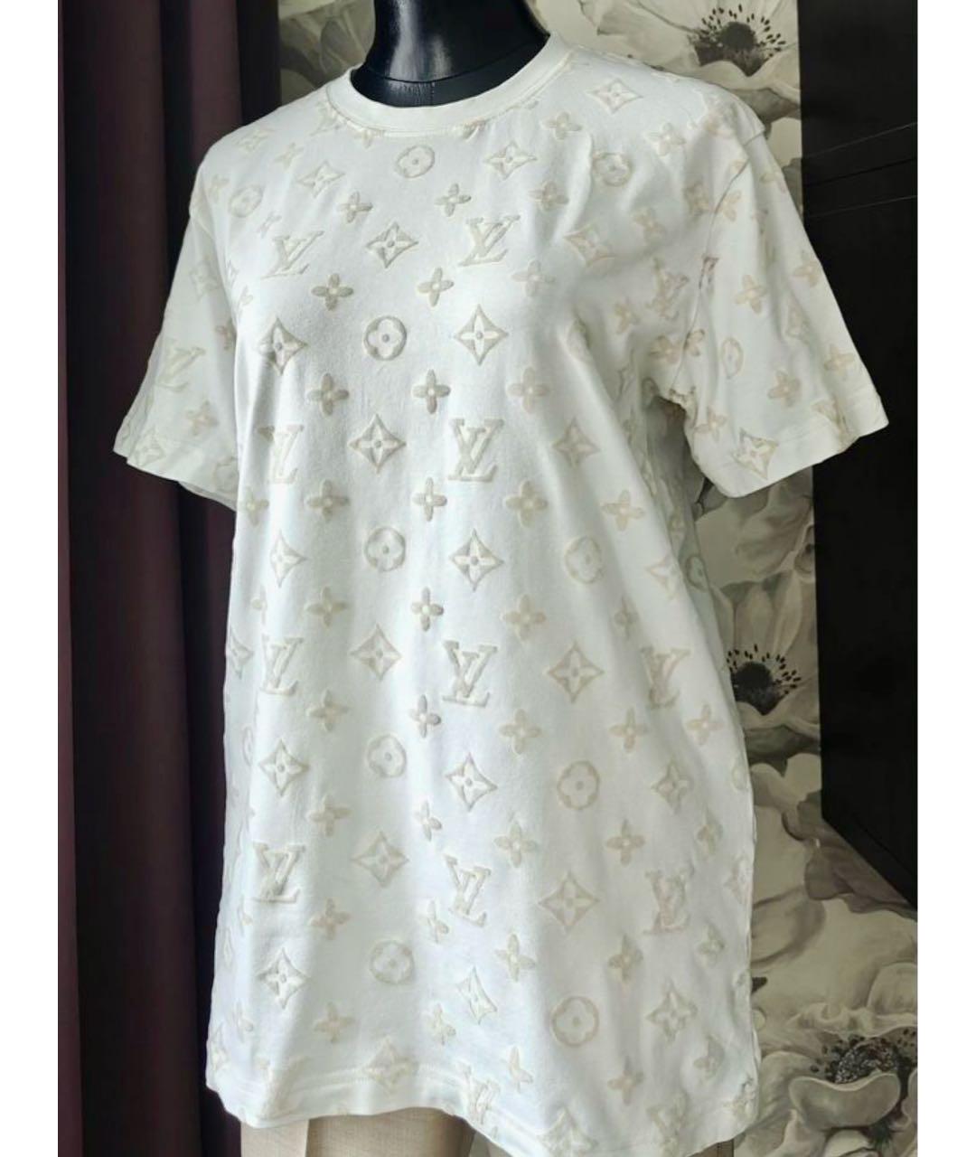 LOUIS VUITTON Белая хлопковая футболка, фото 2