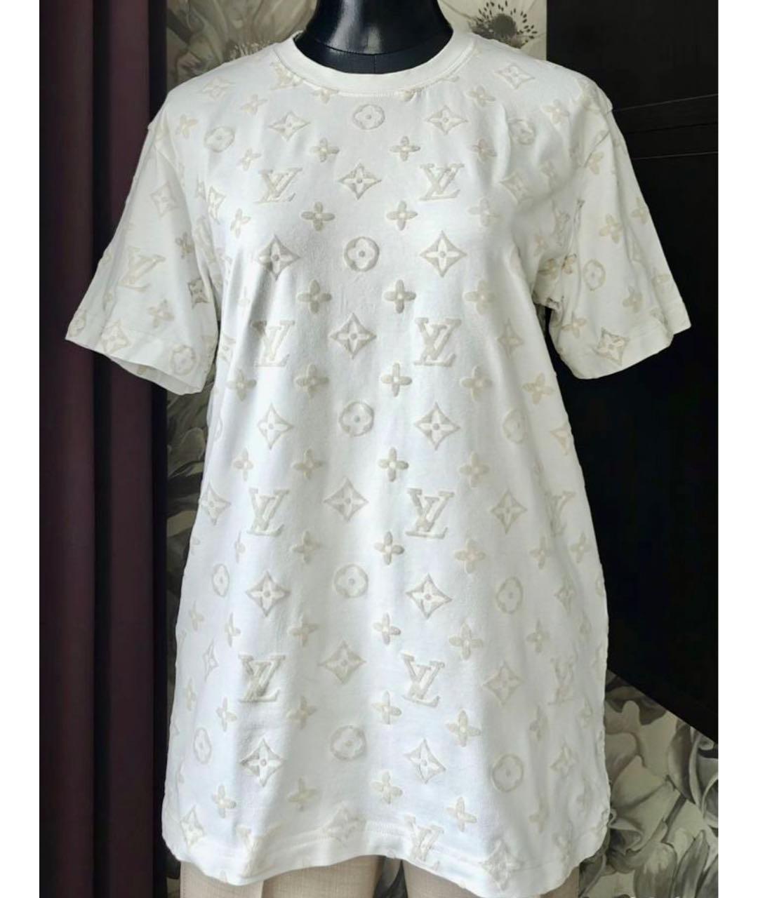 LOUIS VUITTON Белая хлопковая футболка, фото 9