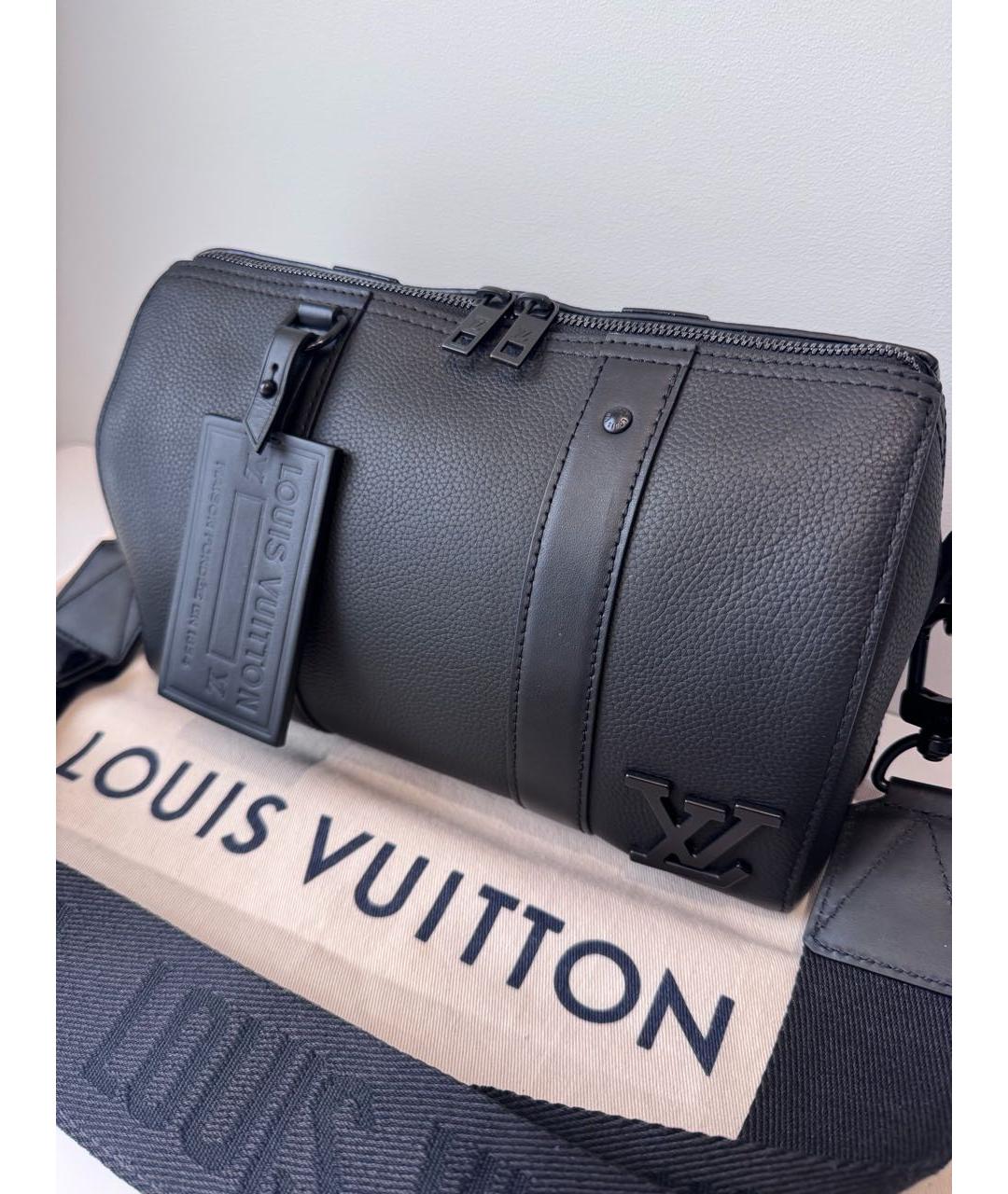 LOUIS VUITTON Черная кожаная сумка через плечо, фото 3