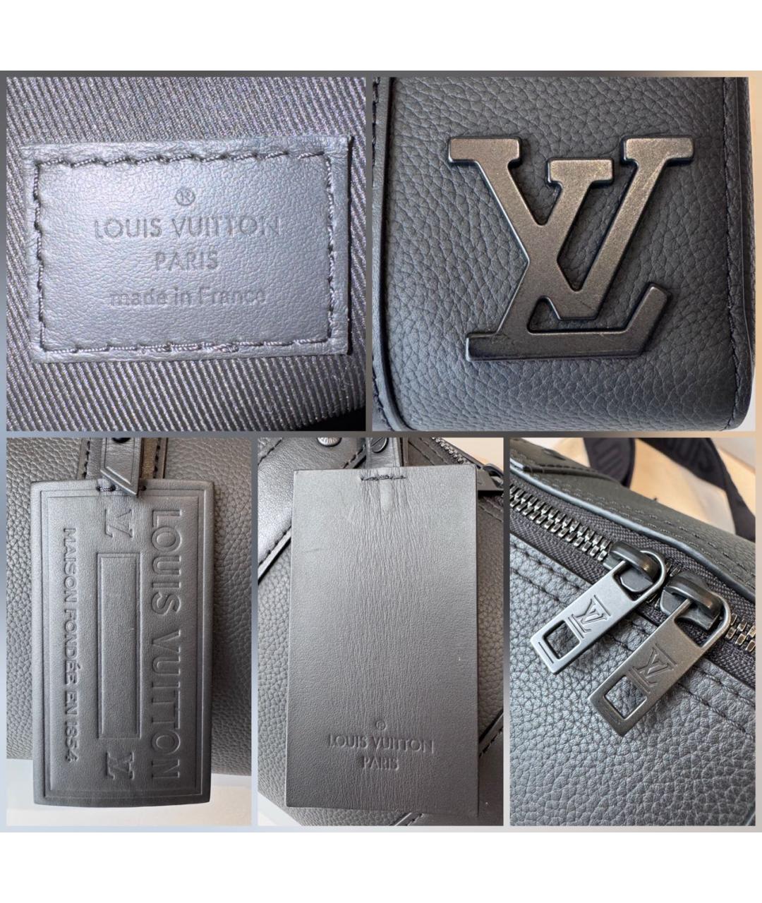 LOUIS VUITTON Черная кожаная сумка через плечо, фото 7