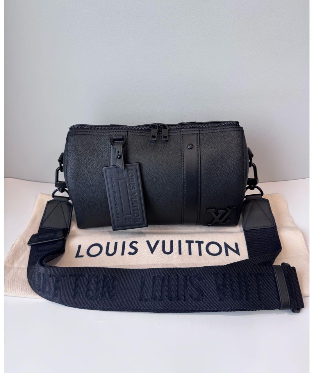 LOUIS VUITTON Черная кожаная сумка через плечо, фото 9