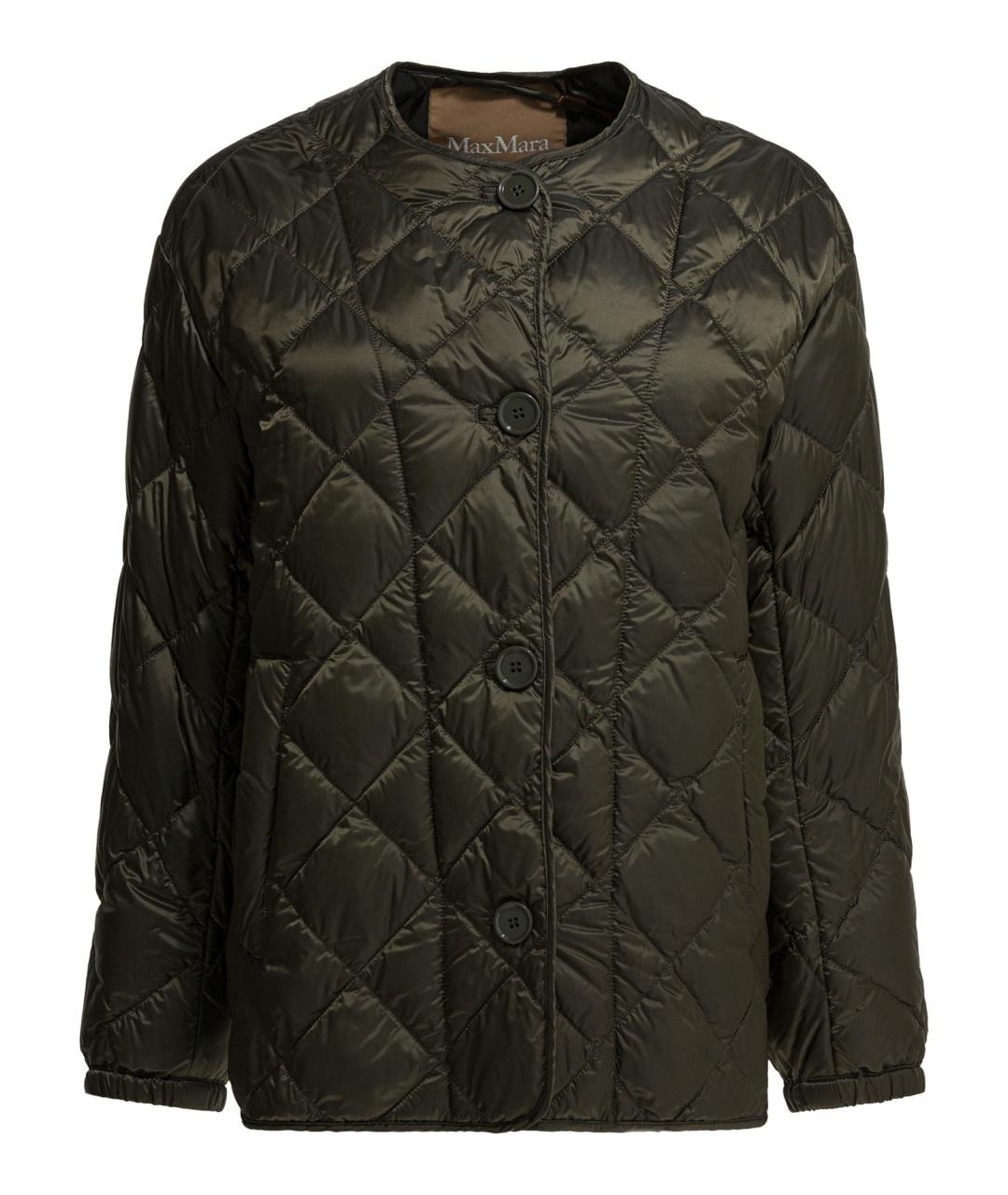 MAX MARA Хаки полиамидовый пуховик, фото 1