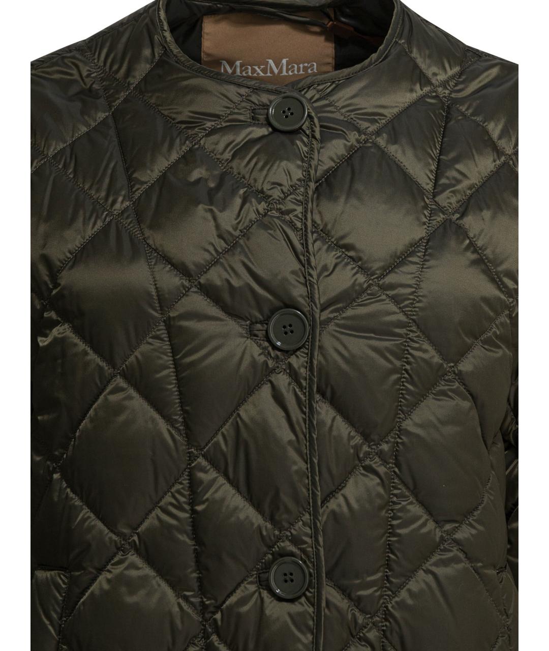 MAX MARA Хаки полиамидовый пуховик, фото 3