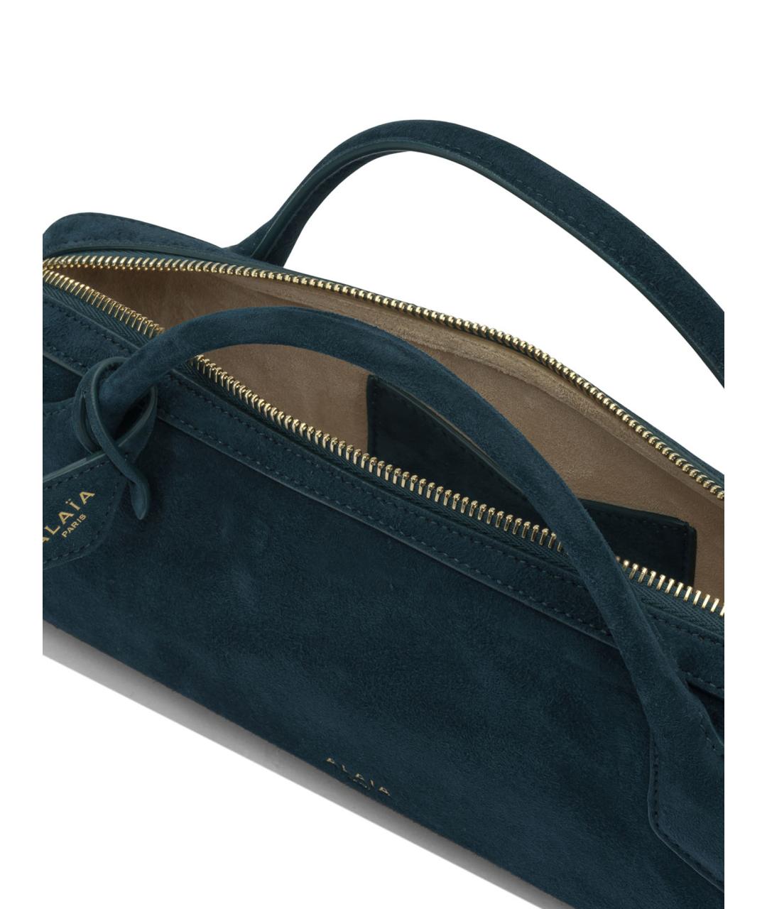 ALAIA Синяя замшевая сумка с короткими ручками, фото 5