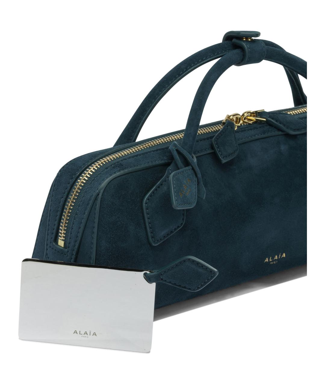 ALAIA Синяя замшевая сумка с короткими ручками, фото 4