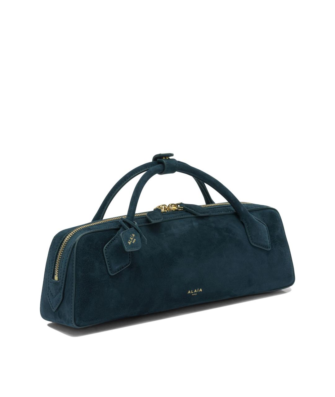 ALAIA Синяя замшевая сумка с короткими ручками, фото 2