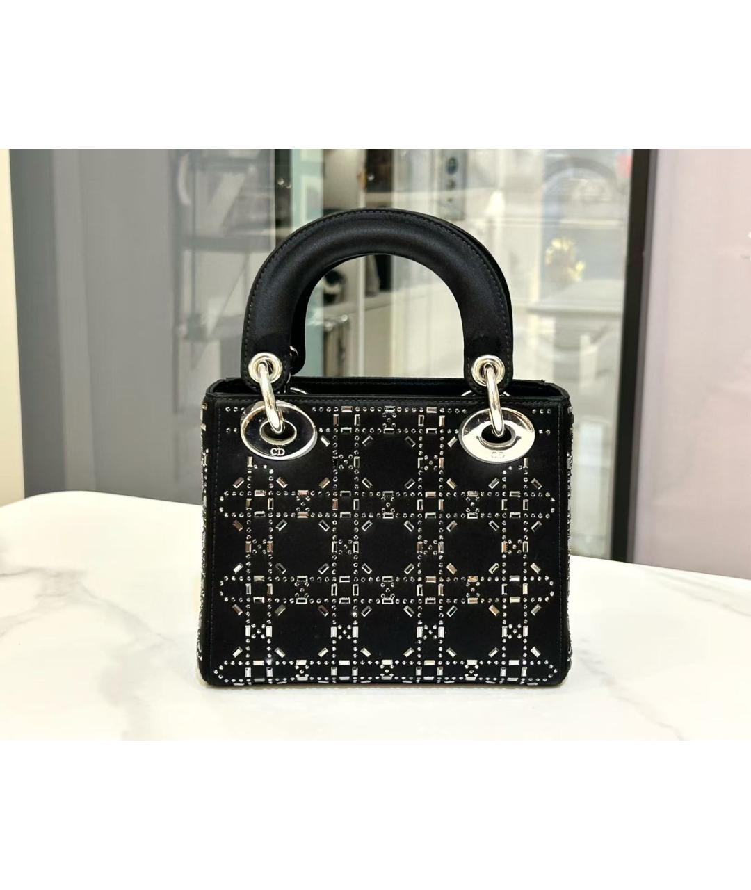 CHRISTIAN DIOR Черная шелковая сумка через плечо, фото 5