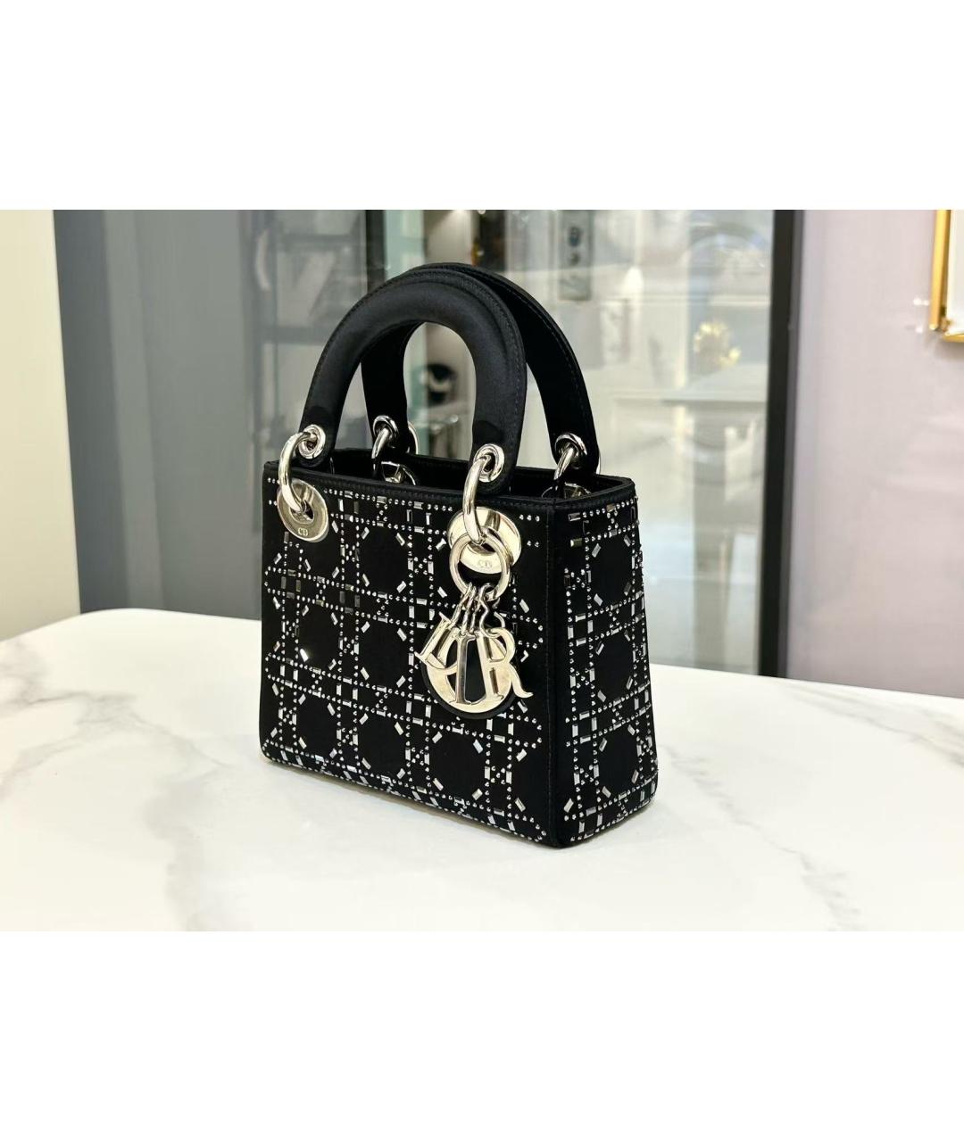 CHRISTIAN DIOR Черная шелковая сумка через плечо, фото 3