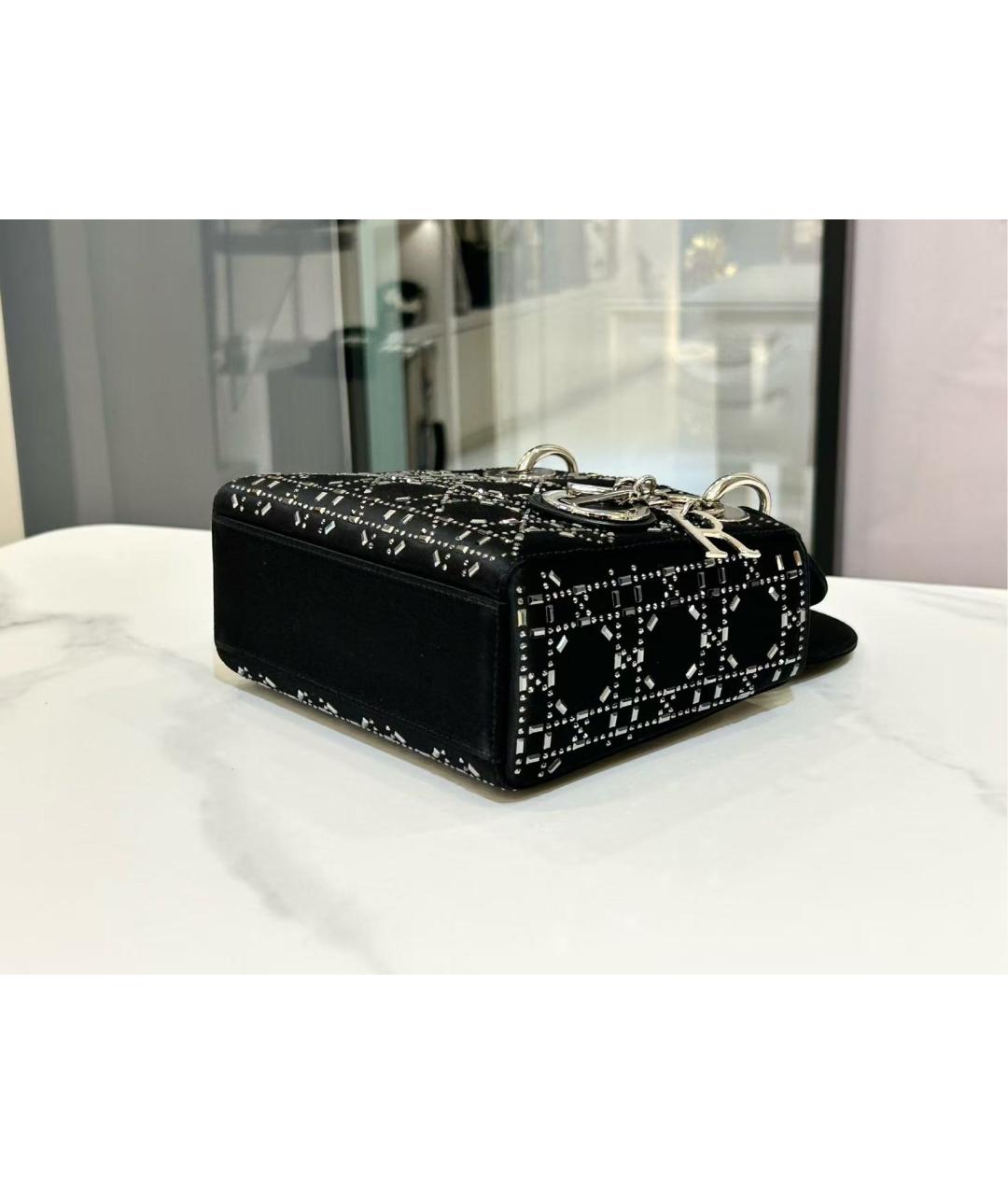 CHRISTIAN DIOR Черная шелковая сумка через плечо, фото 6