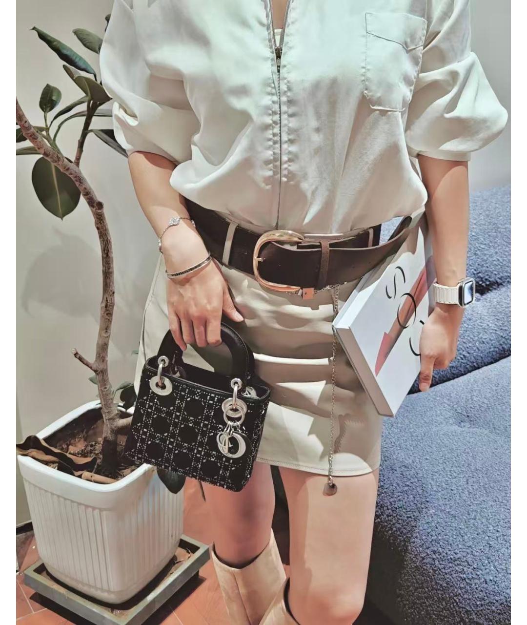 CHRISTIAN DIOR Черная шелковая сумка через плечо, фото 8