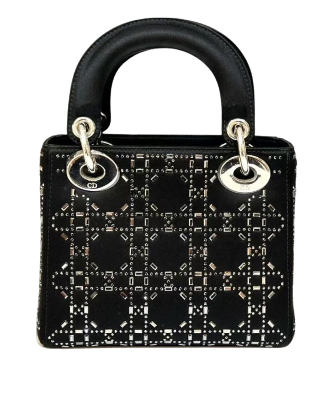 CHRISTIAN DIOR Черная шелковая сумка через плечо, фото 1