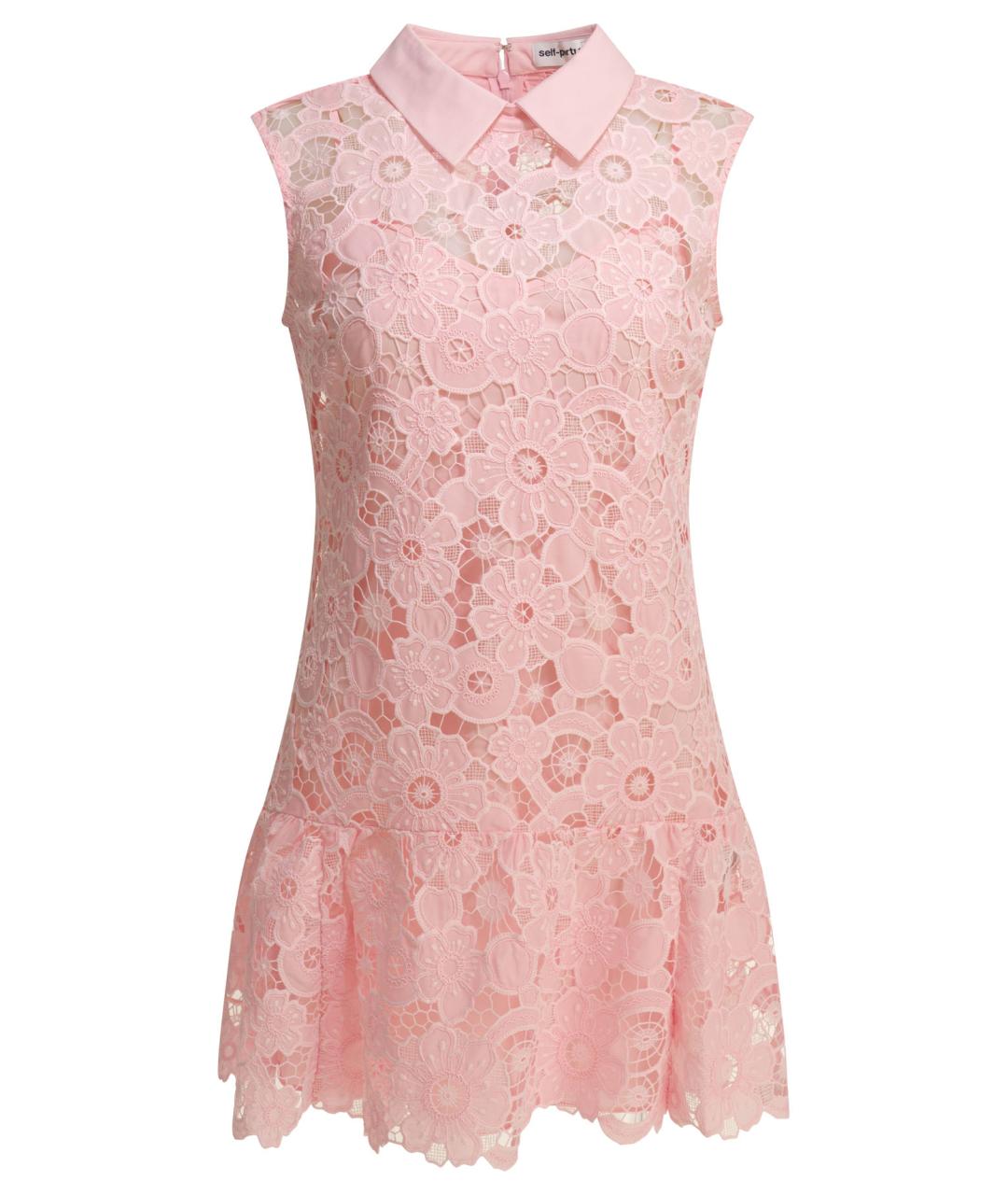SELF-PORTRAIT Розовое полиэстеровое повседневное платье, фото 1