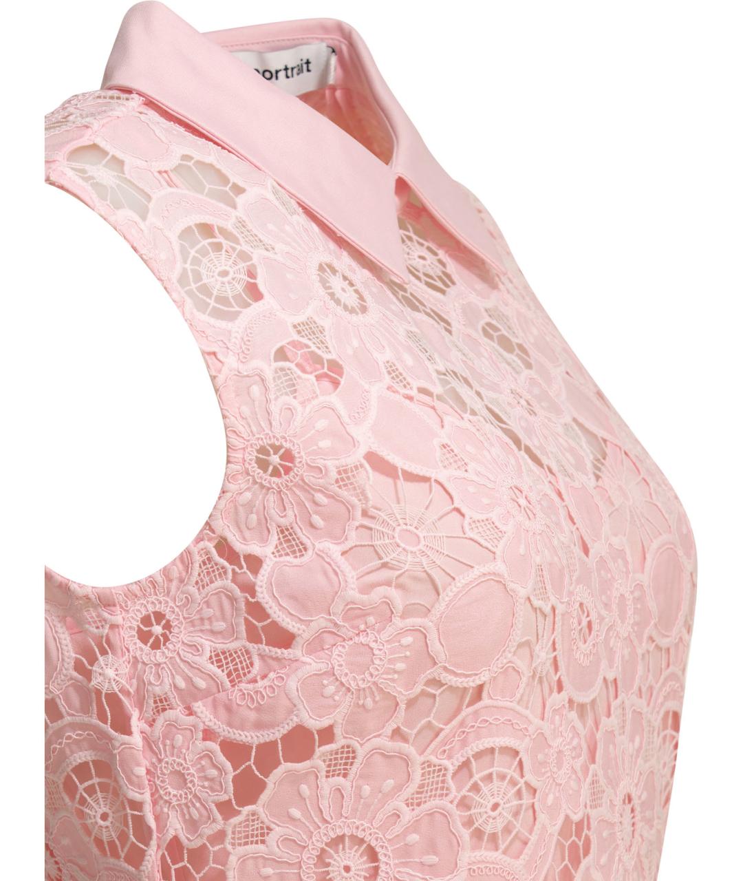 SELF-PORTRAIT Розовое полиэстеровое повседневное платье, фото 4