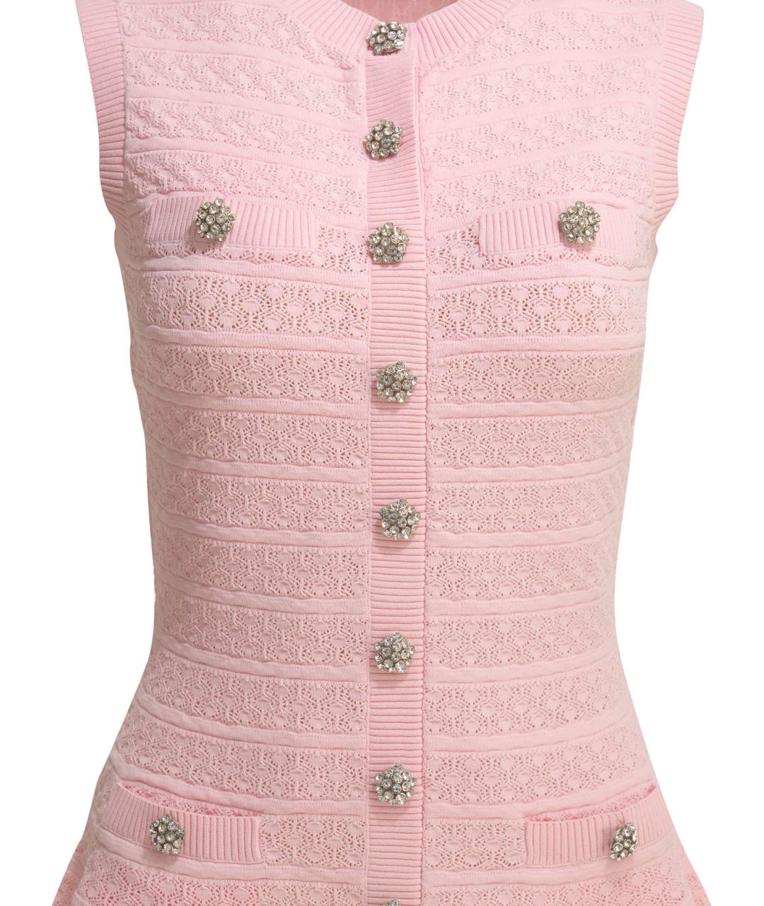 SELF-PORTRAIT Розовое вискозное повседневное платье, фото 3