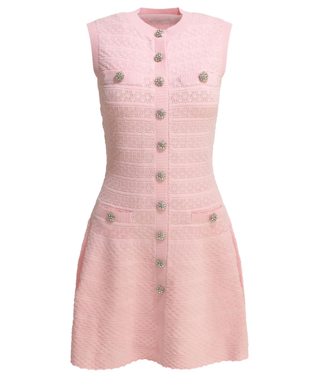 SELF-PORTRAIT Розовое вискозное повседневное платье, фото 1