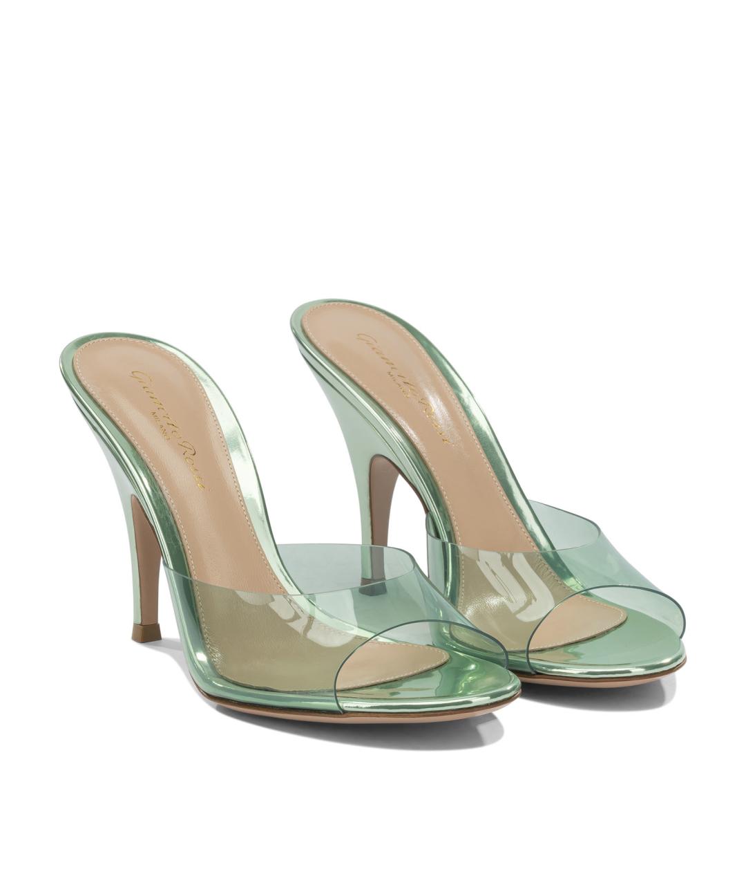 GIANVITO ROSSI Зеленые мюли, фото 2